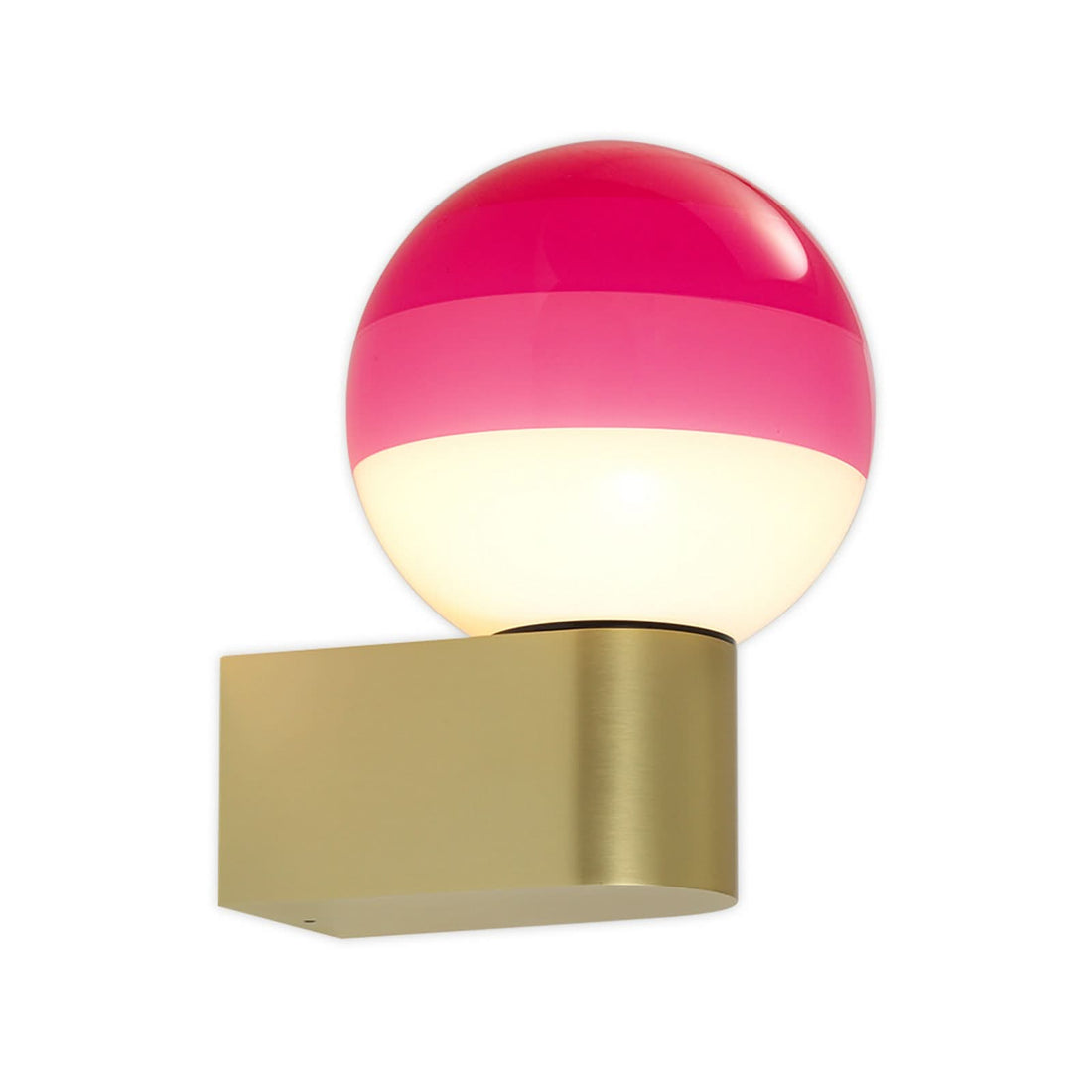 Applique murale LED Dipping Light A1 en verre, rose et laiton, Ø 12,5 cm