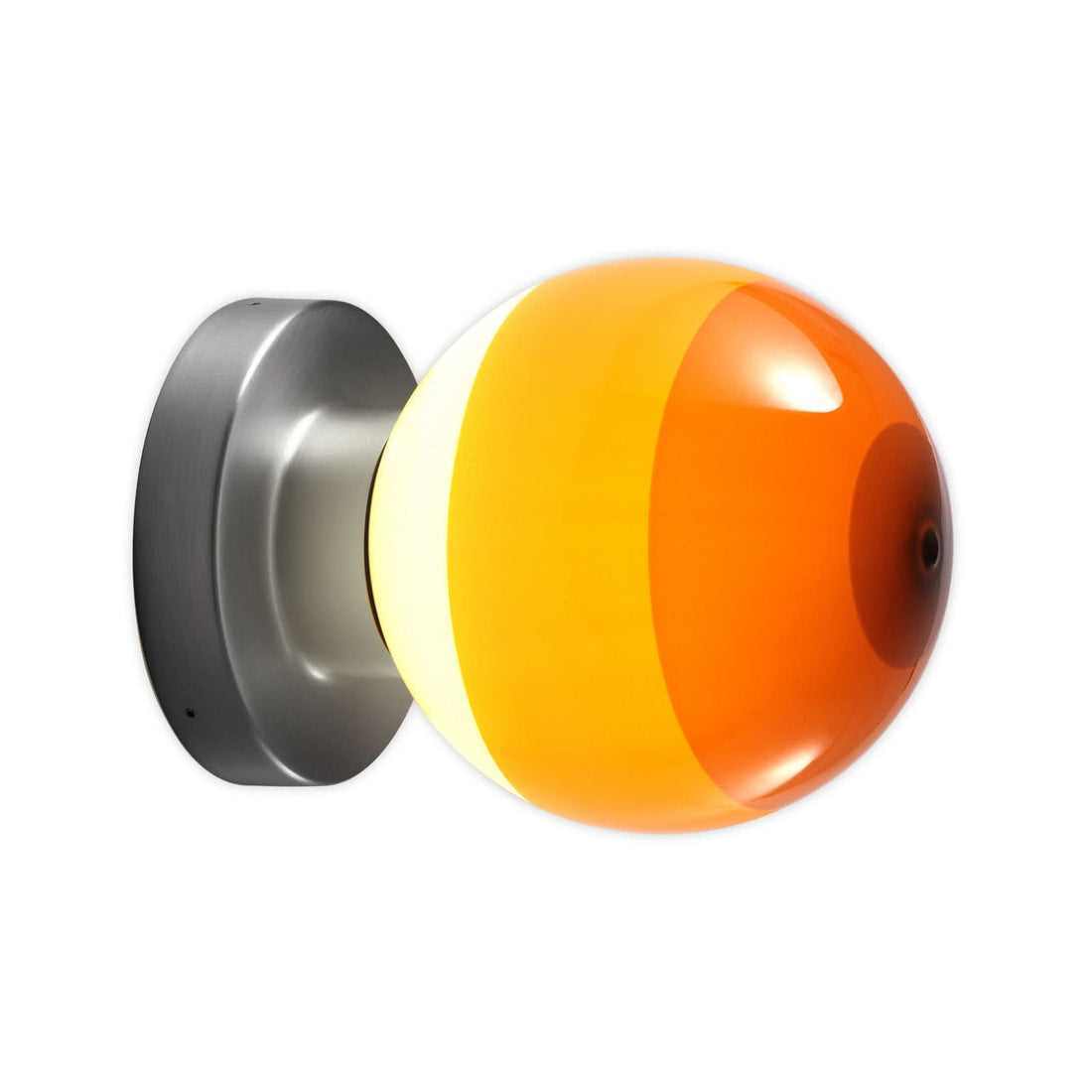 Applique murale LED Dipping Light A2 en verre, ambre et graphite, Ø 12,5 cm