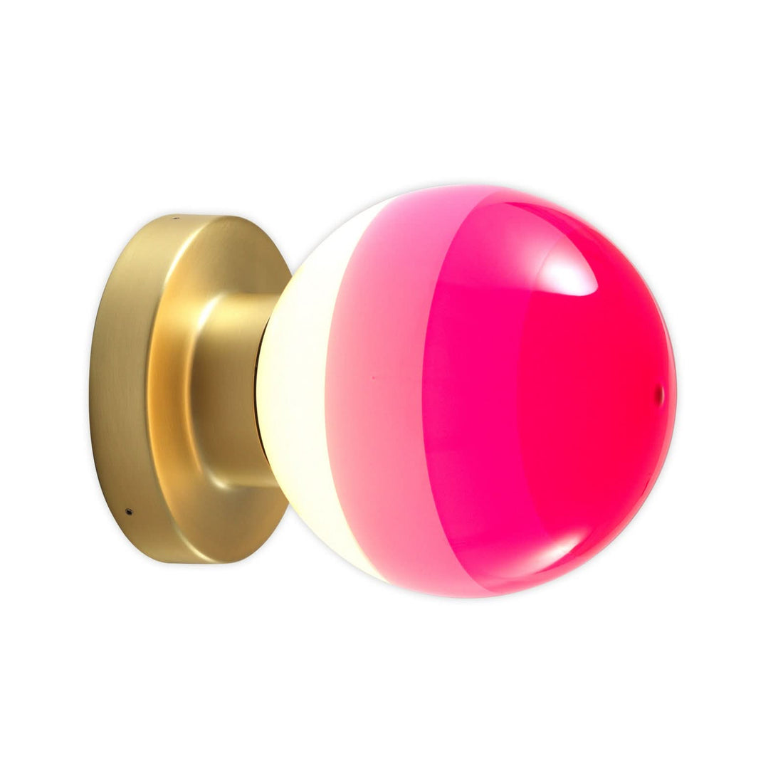 Applique murale LED Dipping Light A2 en verre, rose et laiton, Ø 12,5 cm