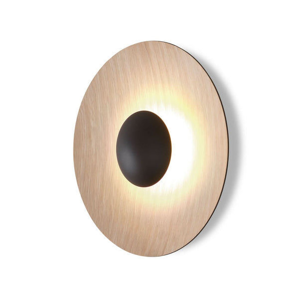 Applique murale LED Ginger 20C en bois, chêne, Ø 19,5 cm