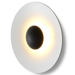 Applique murale LED Ginger 42C en bois, chêne et blanc, Ø 42 cm
