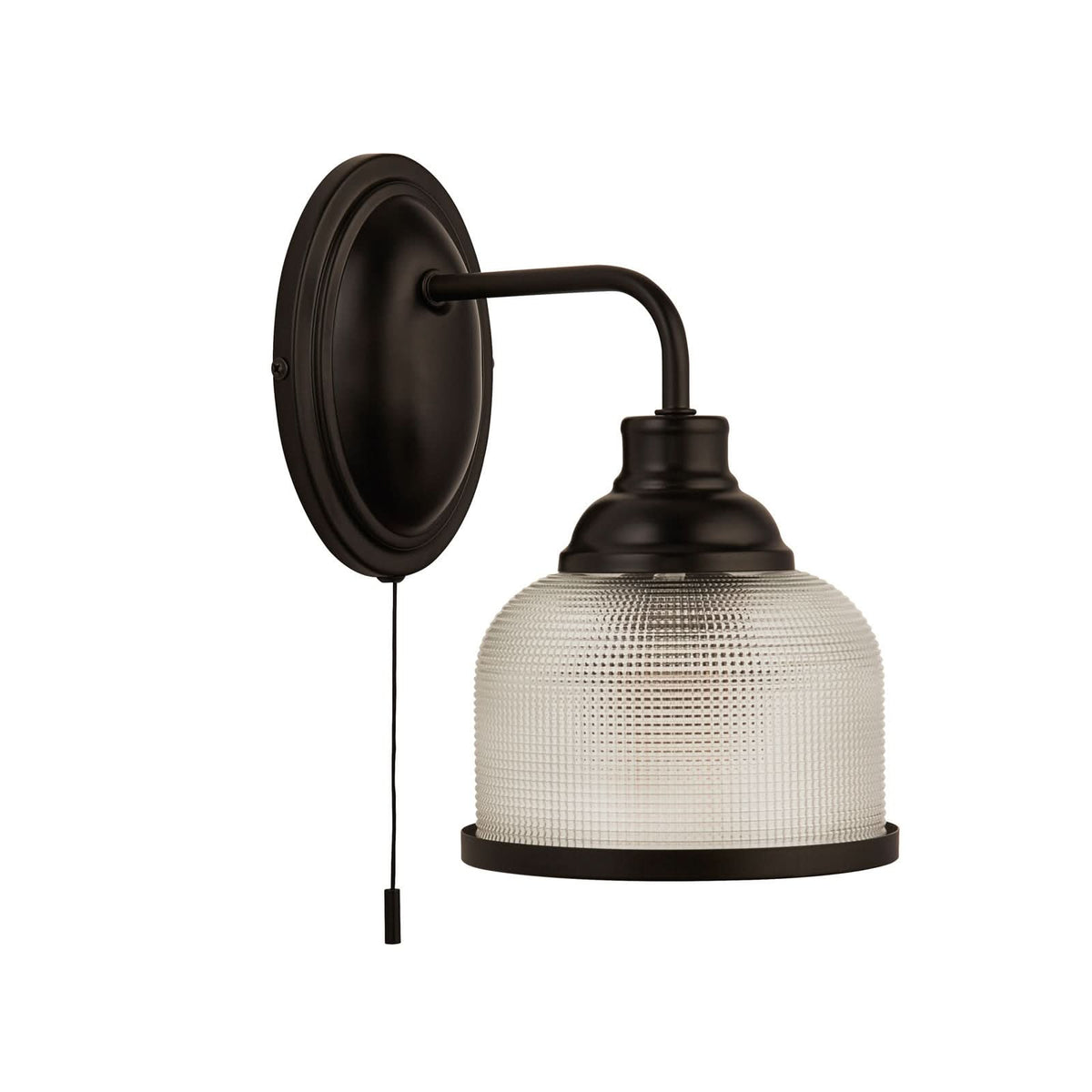 Applique murale Bistro en verre, noir mat et transparent, hauteur 24,5 cm