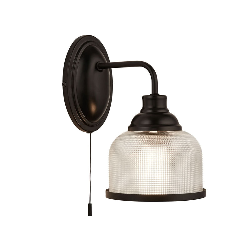Applique murale Bistro en verre, noir mat et transparent, hauteur 24,5 cm