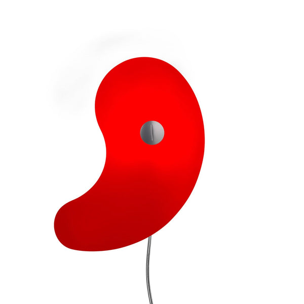 Applique murale Bit 1 en verre, rouge, hauteur 50 cm