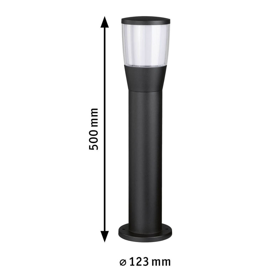 Borne lumineuse d'extérieur Bako E14 360° en aluminium, anthracite, Ø 12,3 cm, IP44
