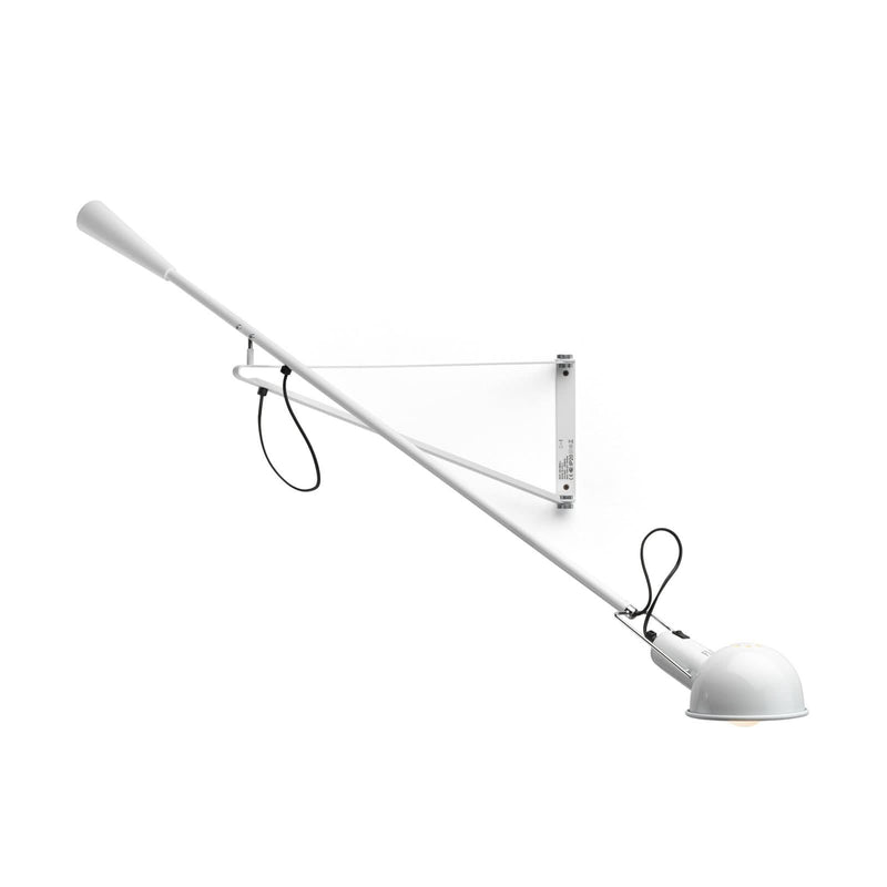 Applique murale 265 Small en laiton, blanc, hauteur 23,5 cm