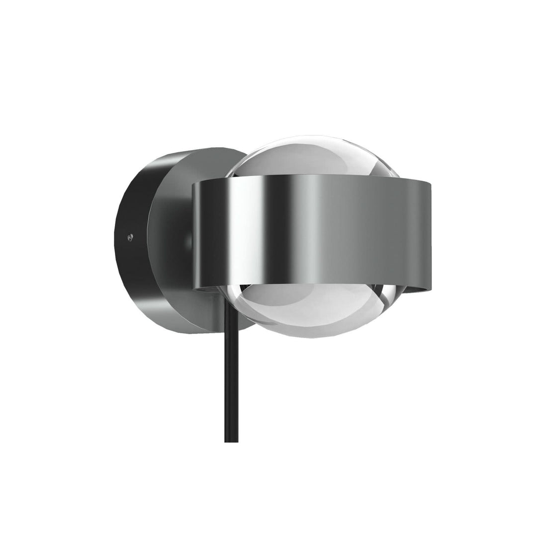 Applique murale LED Puk! 80 Wall en verre, chromé mat, hauteur 6,5 cm