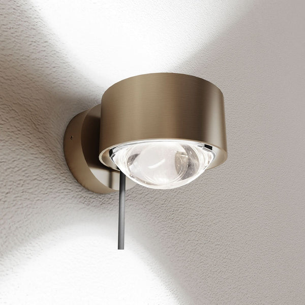 Applique murale LED Puk! 80 Wall en verre, nickel mat, hauteur 6,5 cm
