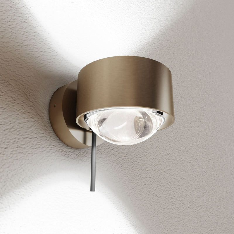 Applique murale LED Puk! 80 Wall en verre, nickel mat, hauteur 6,5 cm