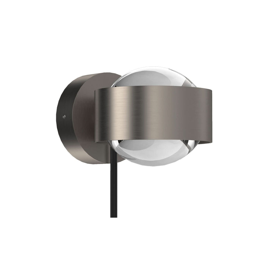 Applique murale LED Puk! 80 Wall en verre, nickel mat, hauteur 6,5 cm