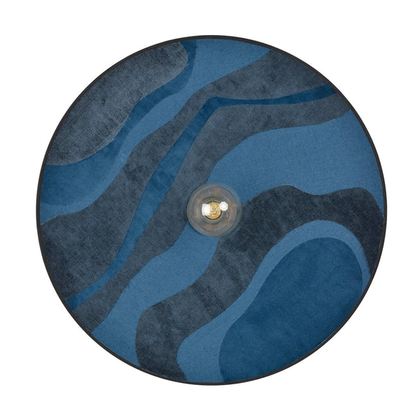 Applique murale Sonia Laudet en tissu, bleu foncé, Ø 60 cm