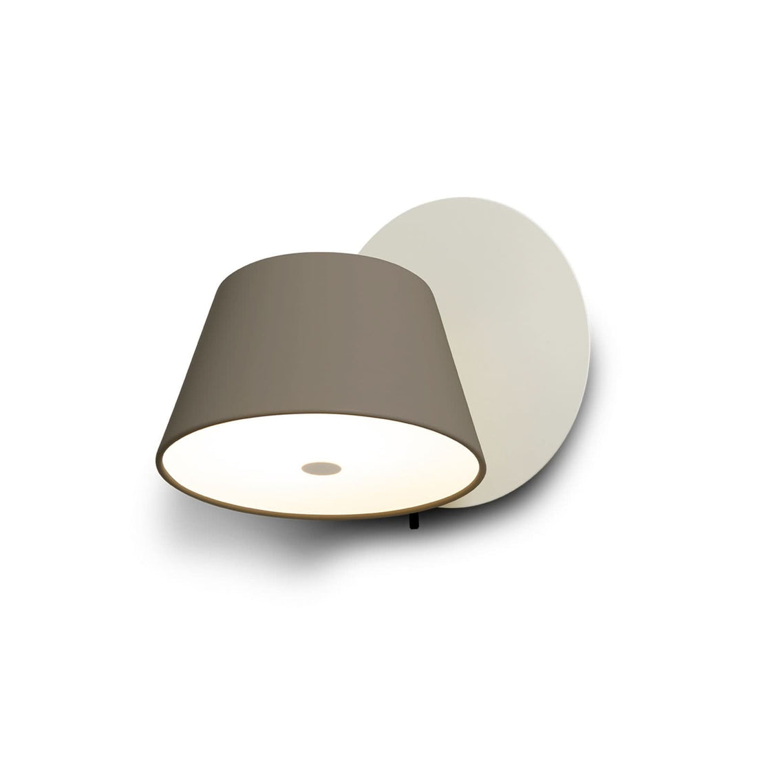 Applique murale Tam Tam 1 en aluminium, blanc mat et marron mat, hauteur 22 cm