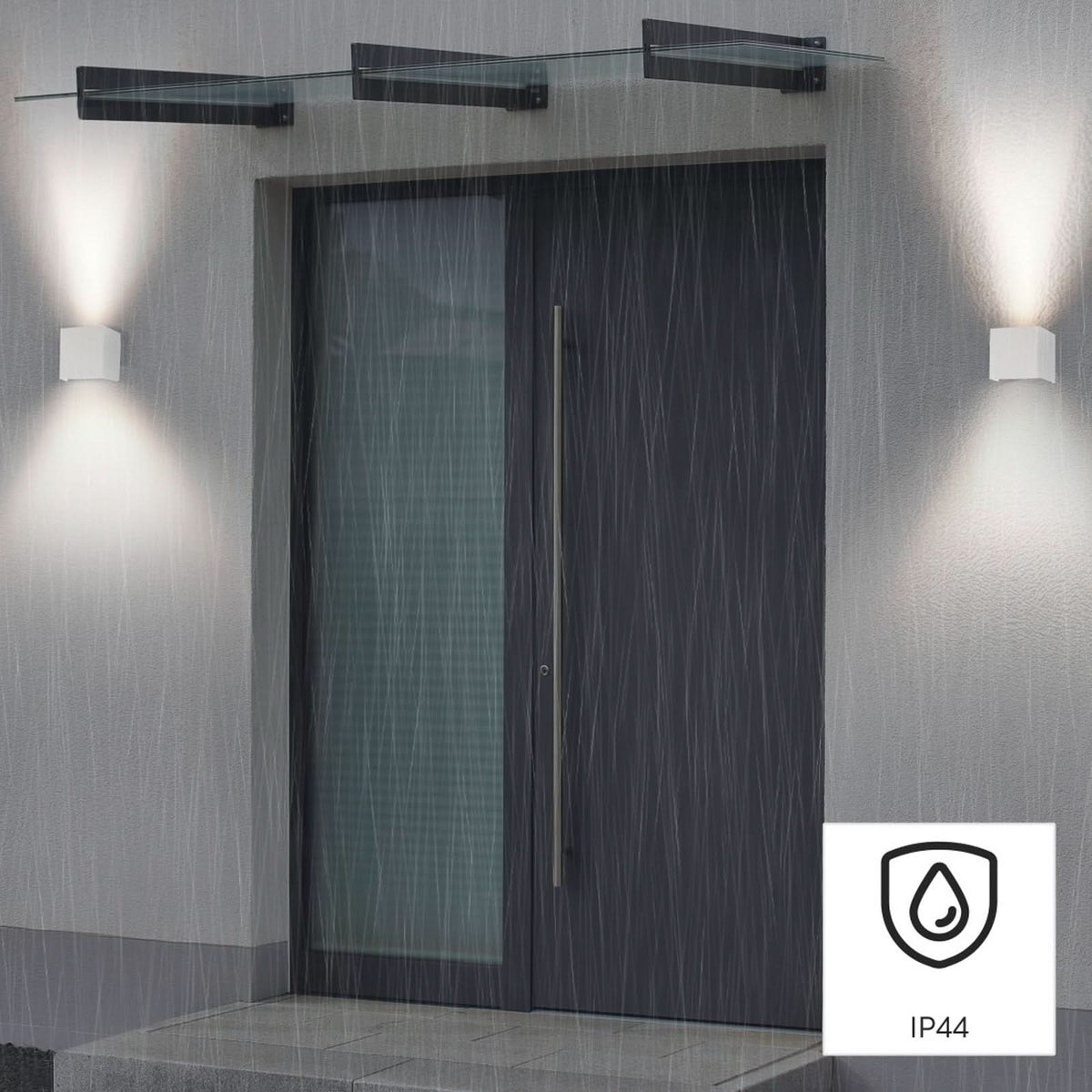 Applique murale LED Wlan en métal, blanc, hauteur 10 cm, IP44