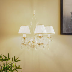 Applique murale Karen en tissu, ivoire, 3 lumières, hauteur 52 cm
