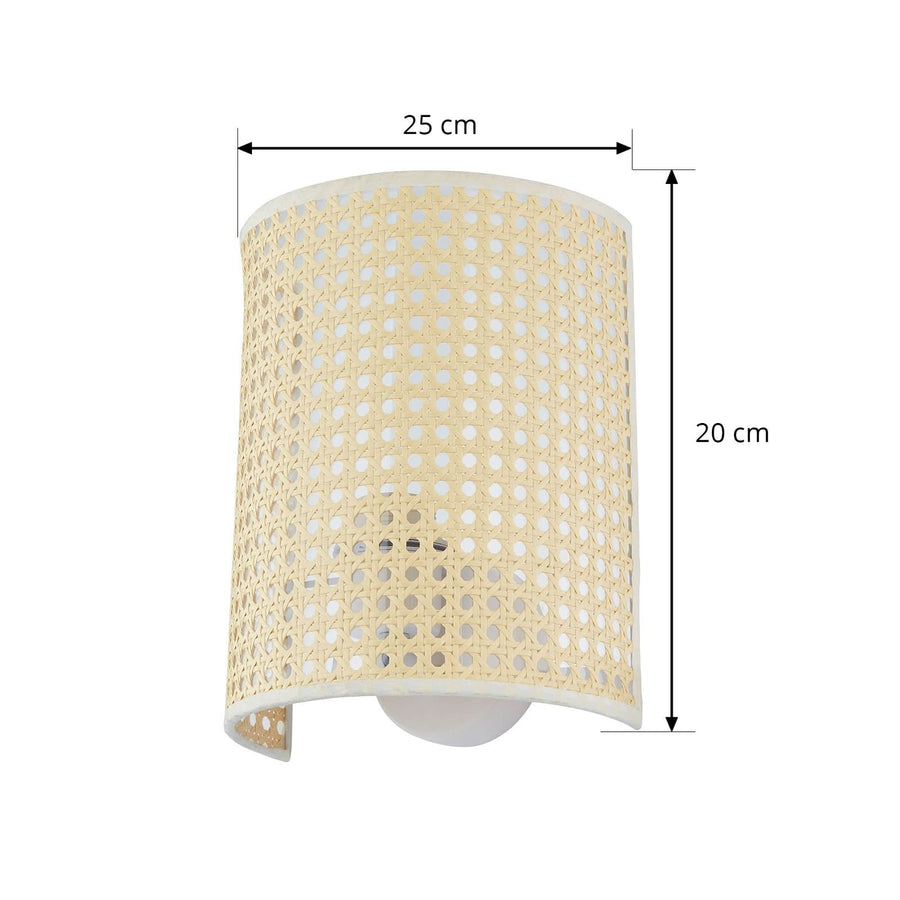 Applique murale Lautaro en bambou, beige, hauteur 25 cm