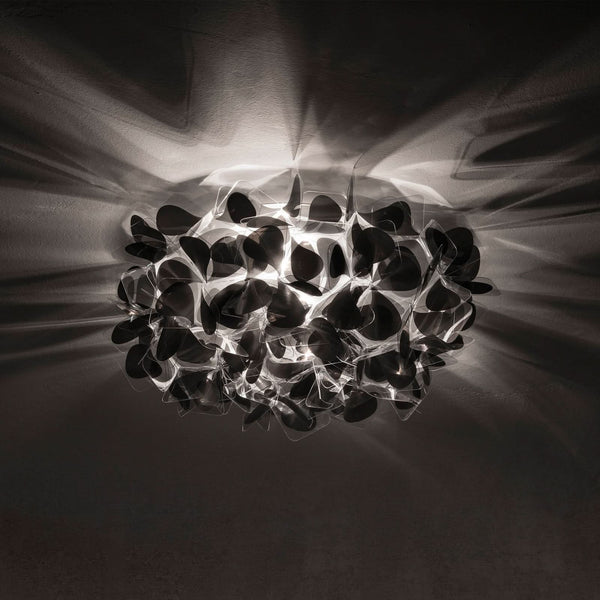 Applique murale Clizia Mama Non en cristal, noir, 2 lumières, Ø 53 cm
