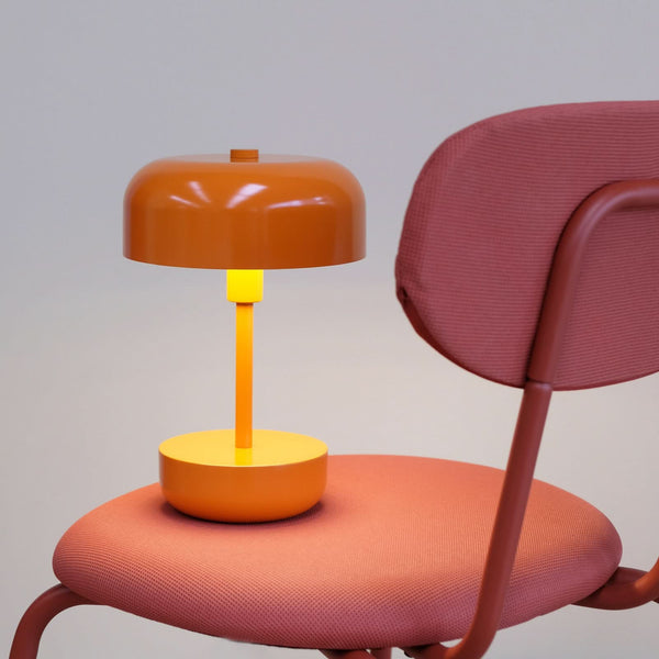 Lampe à poser d'extérieur LED rechargeable Haipot en métal, orange, Ø 17 cm, IP44