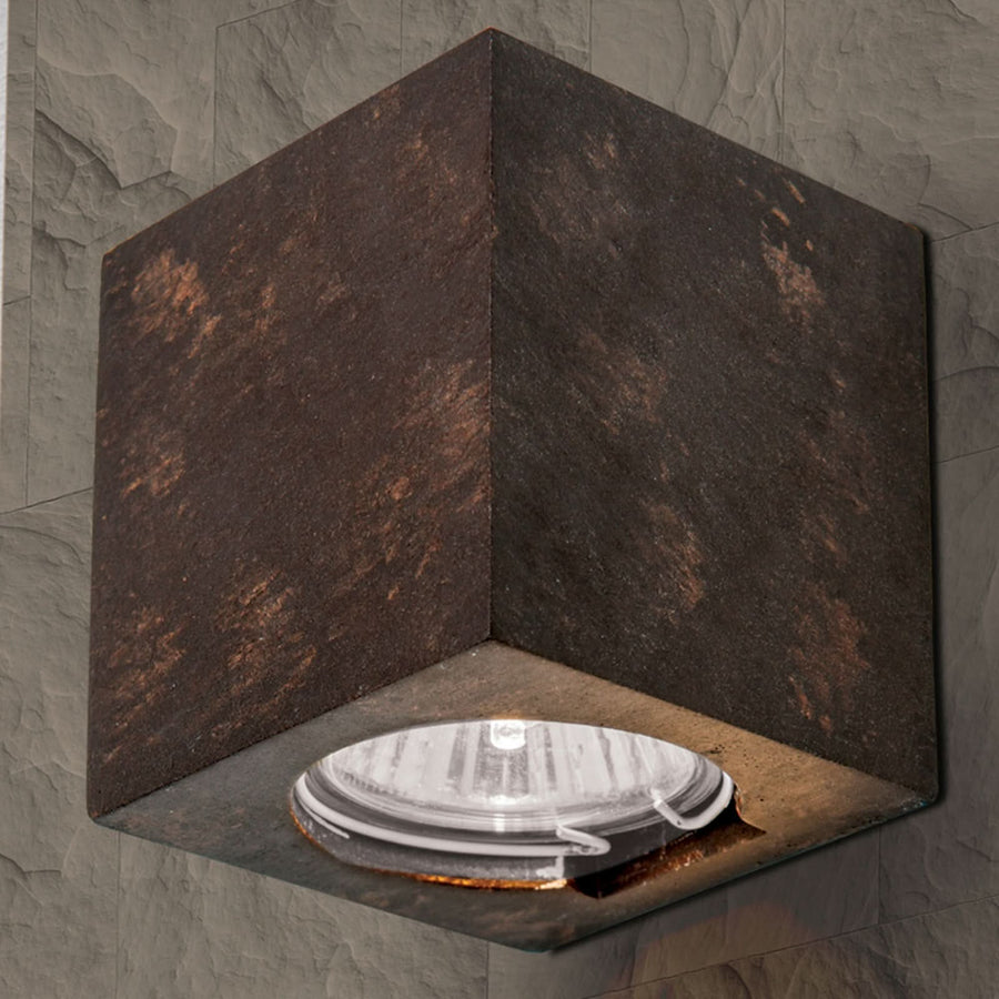 Applique murale Cube en céramique, rouille, hauteur 7,5 cm