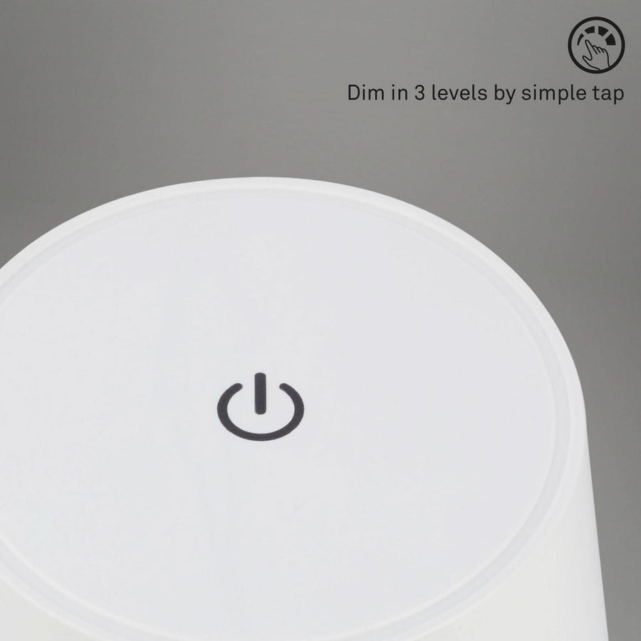 Lampe à poser d'extérieur LED rechargeable Piha, blanc, Ø 10,5 cm, IP44