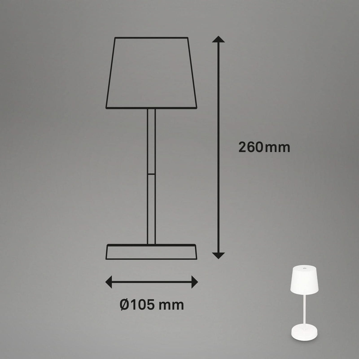Lampe à poser d'extérieur LED rechargeable Piha, blanc, Ø 10,5 cm, IP44