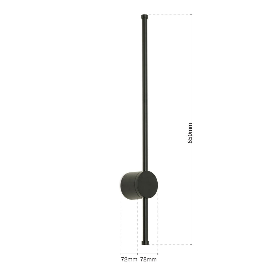 Applique murale LED Ferdinand en aluminium, noir, hauteur 65 cm, IP54