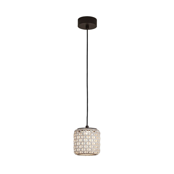 Suspension d'extérieur LED Nans S/16 en aluminium, graphite et beige, Ø 16,7 cm, IP54