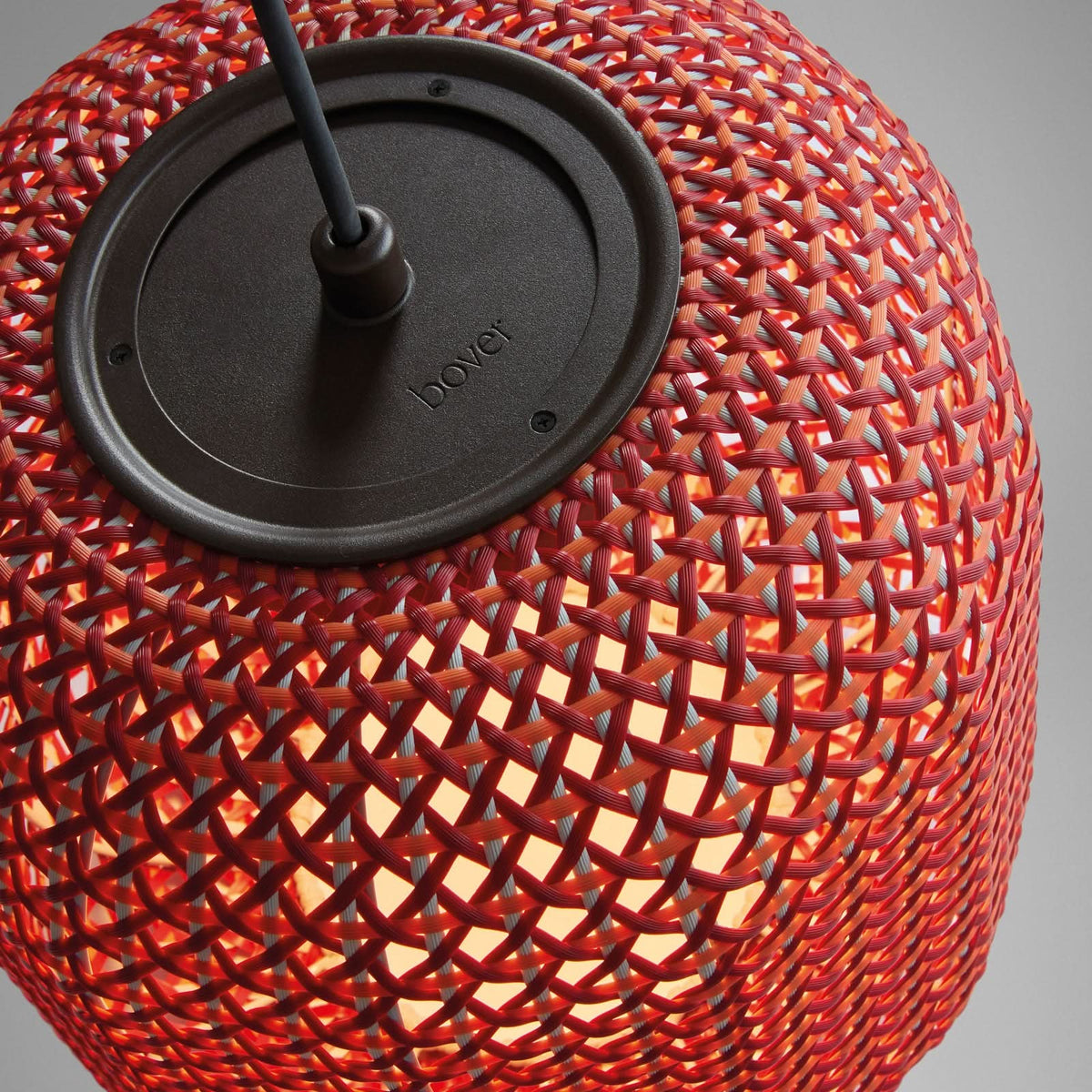 Suspension d'extérieur LED Nans S/21 en aluminium, graphite et rouge, Ø 21,6 cm, IP54