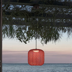 Suspension d'extérieur LED Nans S/21 en aluminium, graphite et rouge, Ø 21,6 cm, IP54