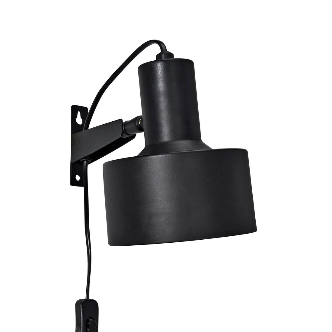 Applique murale Solo en métal, noir mat, hauteur 17 cm