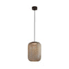 Suspension d'extérieur LED Nans S/31.2 en aluminium, graphite et marron, Ø 31,5 cm, IP54