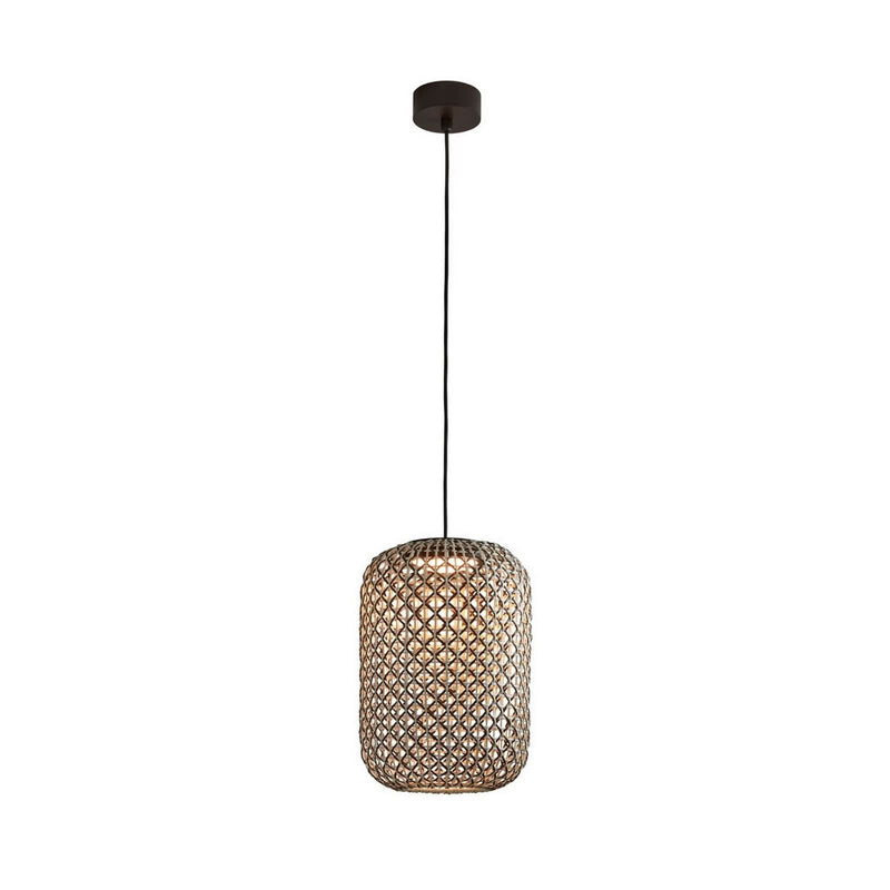 Suspension d'extérieur LED Nans S/31.2 en aluminium, graphite et marron, Ø 31,5 cm, IP54