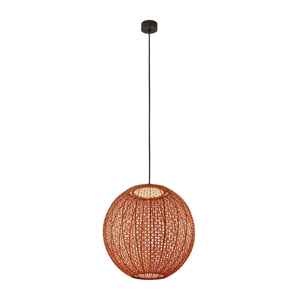 Suspension d'extérieur LED Nans Sphere S/60 en aluminium, graphite et rouge, Ø 60 cm, IP54