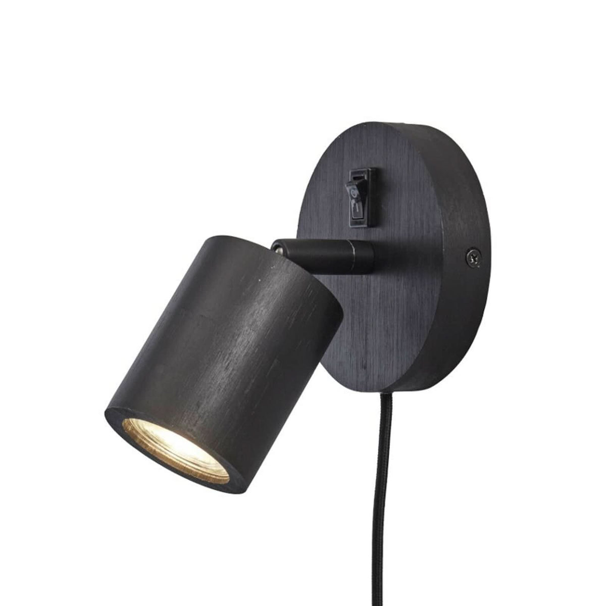Applique murale Java en bambou, noir, hauteur 12 cm