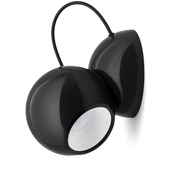 Applique murale LED Gravitino en métal, noir brillant, hauteur 12,7 cm