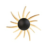 Applique murale LED en métal, noir mat et feuille d'or, Ø 45 cm