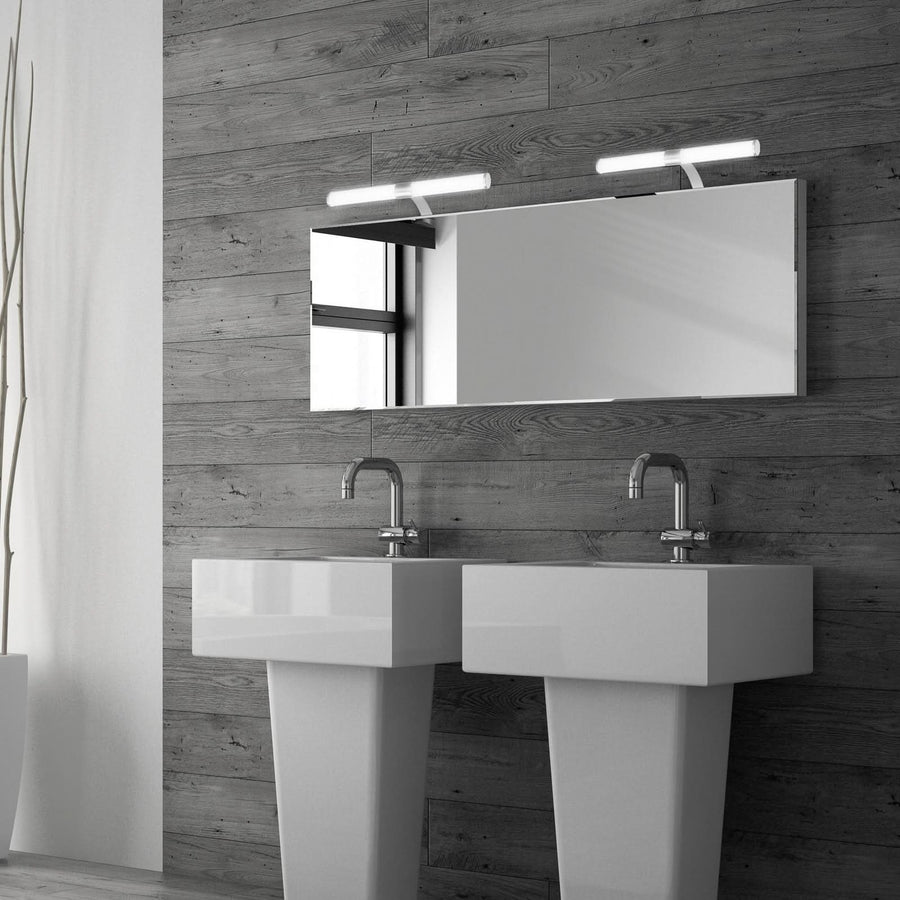 Applique murale LED Runt IP44, chromé mat, Ø 40 cm, IP44