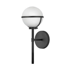 Applique murale Hollis en verre, noir, hauteur 40,3 cm, IP44