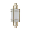 Applique murale Fusion 1 en verre, laiton et blanc, hauteur 38,7 cm