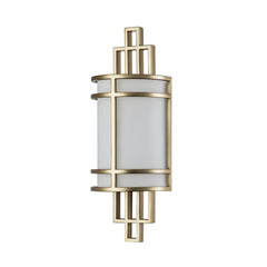 Applique murale Fusion 1 en verre, laiton et blanc, hauteur 38,7 cm