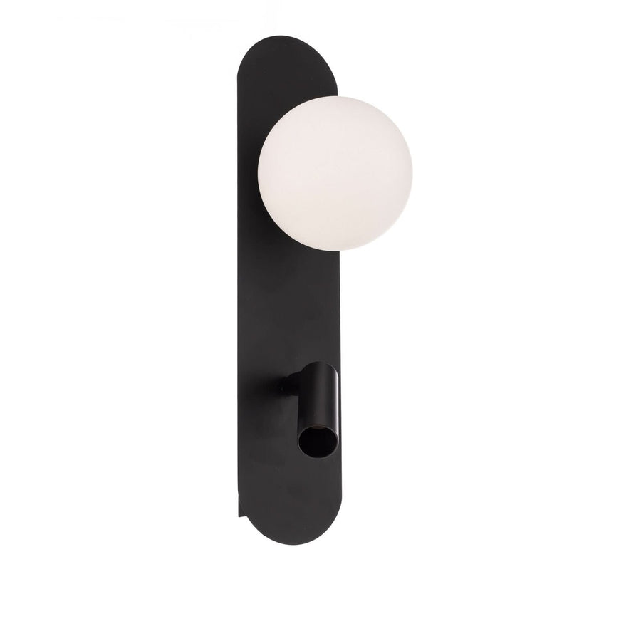 Applique murale Sirio en verre, blanc et noir, 2 lumières, hauteur 34 cm