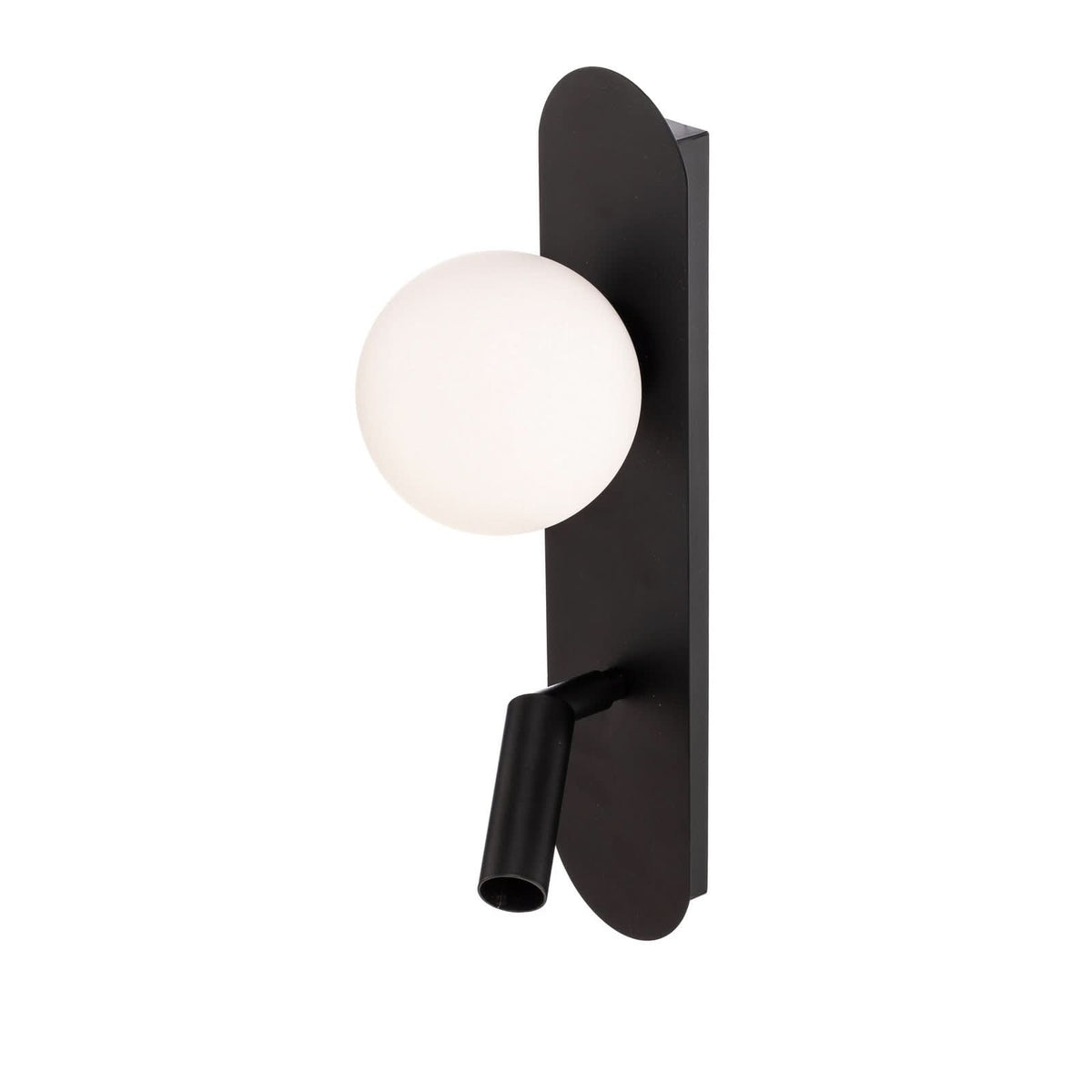 Applique murale Sirio en verre, blanc et noir, 2 lumières, hauteur 34 cm