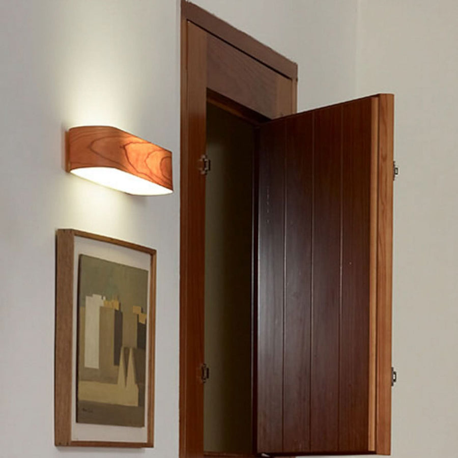 Applique murale LED I-Club Small, cerisier, hauteur 11 cm