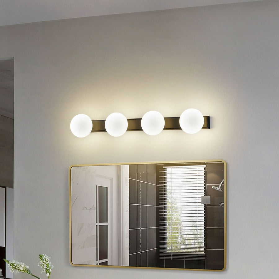 Applique murale LED Myrra en verre, noir, hauteur 10 cm, IP44