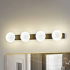 Applique murale LED Myrra en verre, noir, hauteur 10 cm, IP44