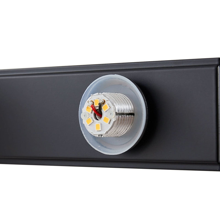 Applique murale LED Myrra en verre, noir, hauteur 10 cm, IP44