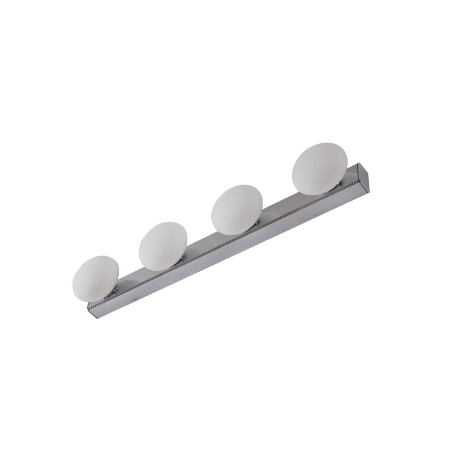 Applique murale LED en verre, chromé et blanc, hauteur 10 cm, IP44