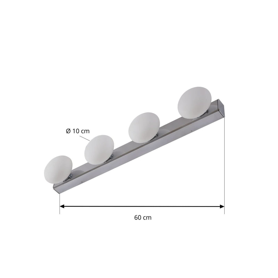 Applique murale LED en verre, chromé et blanc, hauteur 10 cm, IP44