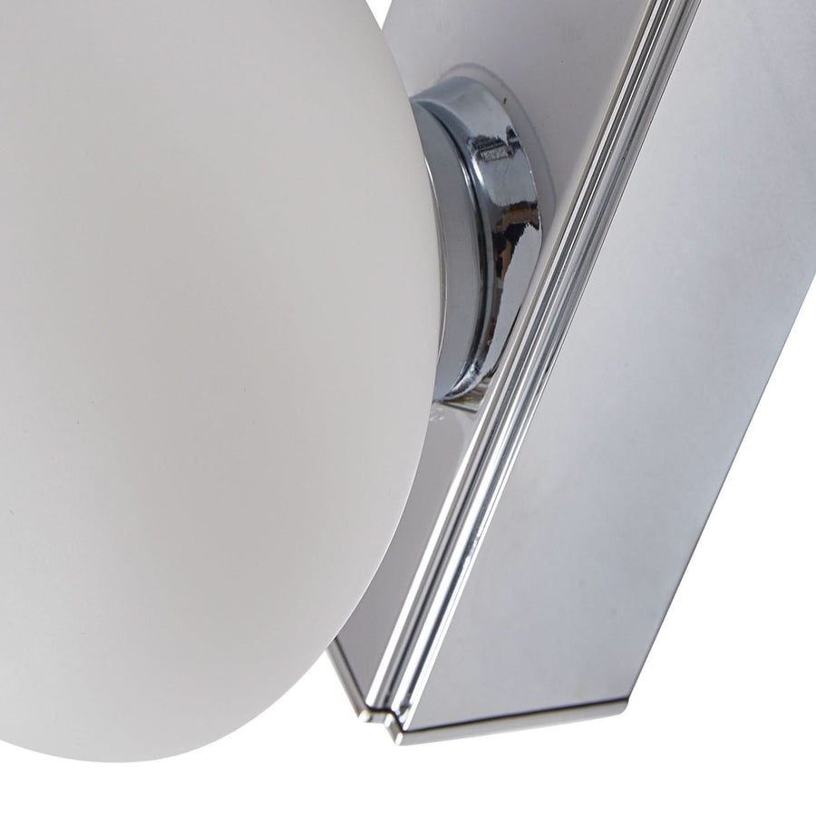 Applique murale LED en verre, chromé et blanc, hauteur 10 cm, IP44