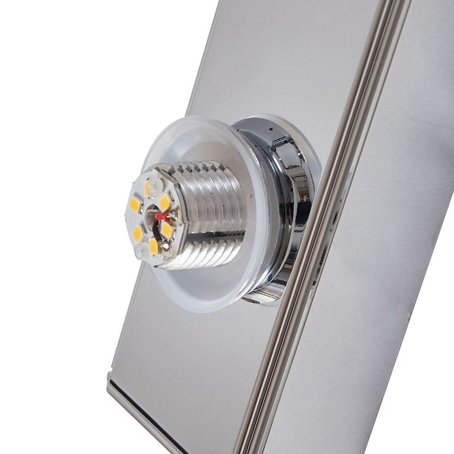 Applique murale LED en verre, chromé et blanc, hauteur 10 cm, IP44