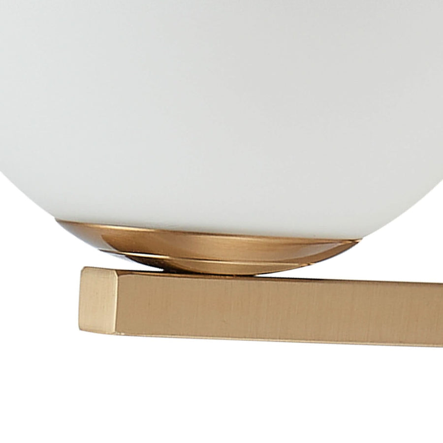 Applique murale Bidolo en verre, laiton et blanc, Ø 12 cm, IP44